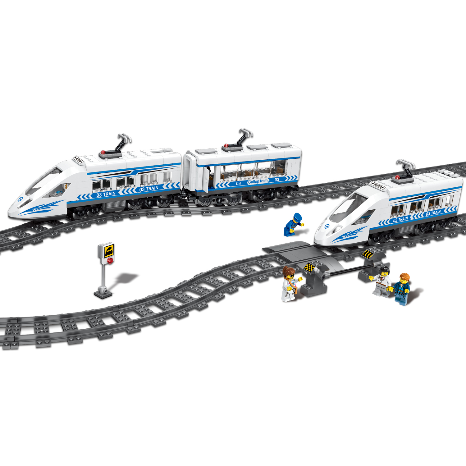 开心美猴王(happy monkey)积木电动火车 将牌兼容乐高火车电动遥控