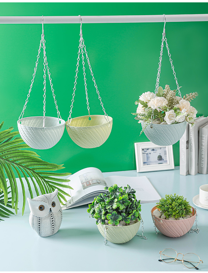垂吊塑料吊篮花盆吊兰盆悬挂壁挂式吊篮绿萝吊篮盆栽小吊篮多肉盆jing