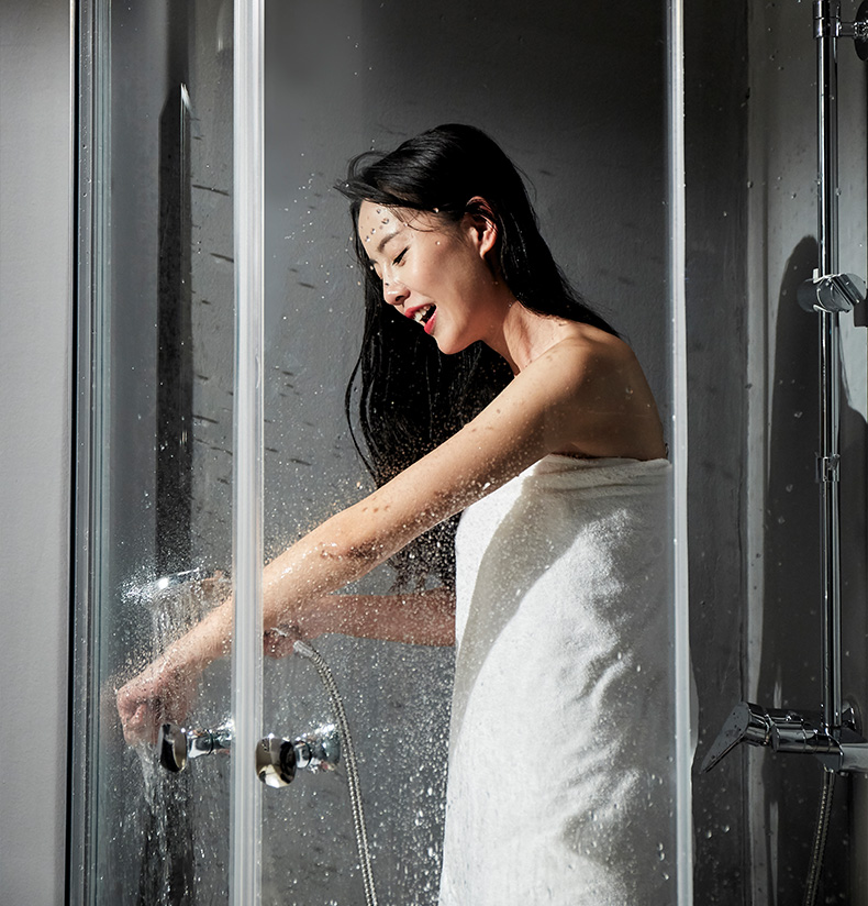 jomoo九牧淋浴房整体淋浴房钢化玻璃淋浴房侧拉式不含蒸汽弧形淋浴房