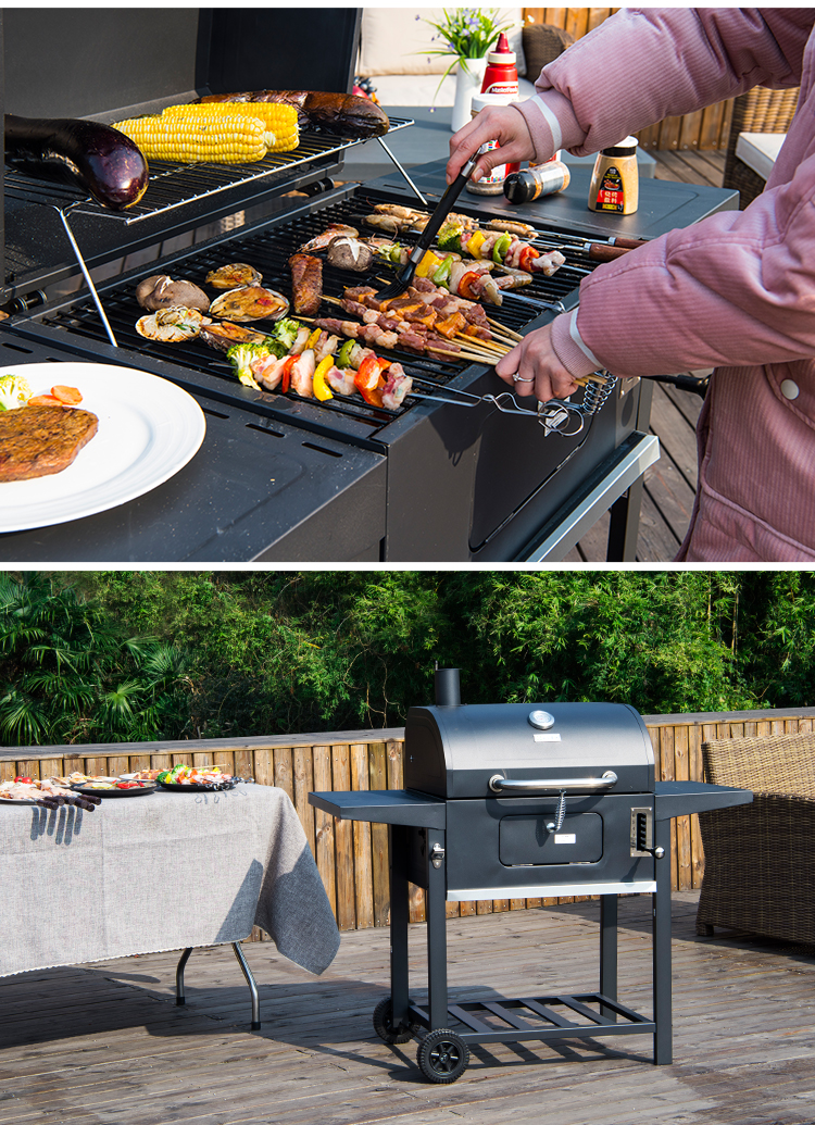 烧烤炉金蛋家用木炭庭院烧烤架商用别墅户外美式bbq大号全套火骑士