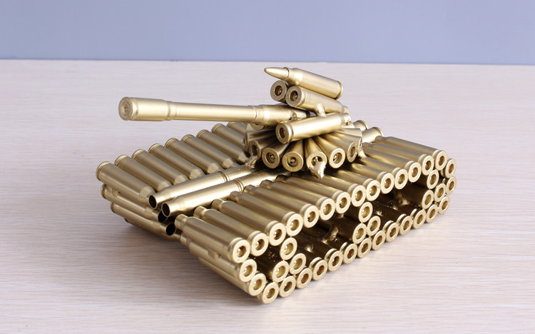 知茗装饰摆件 子弹壳工艺装饰品飞机大炮坦克模型客厅