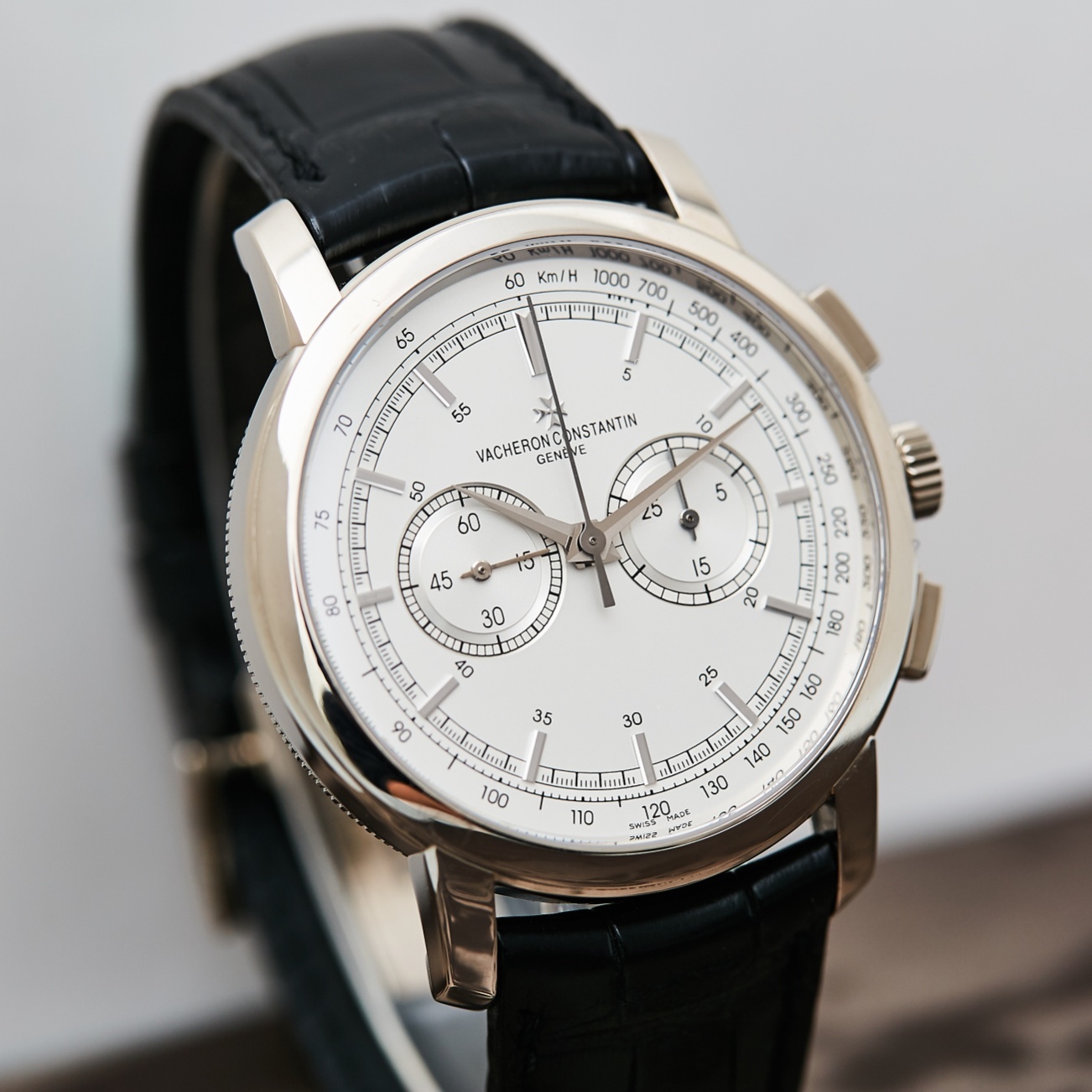 二手95新江诗丹顿传袭系列18k白金手动机械男士手表47192