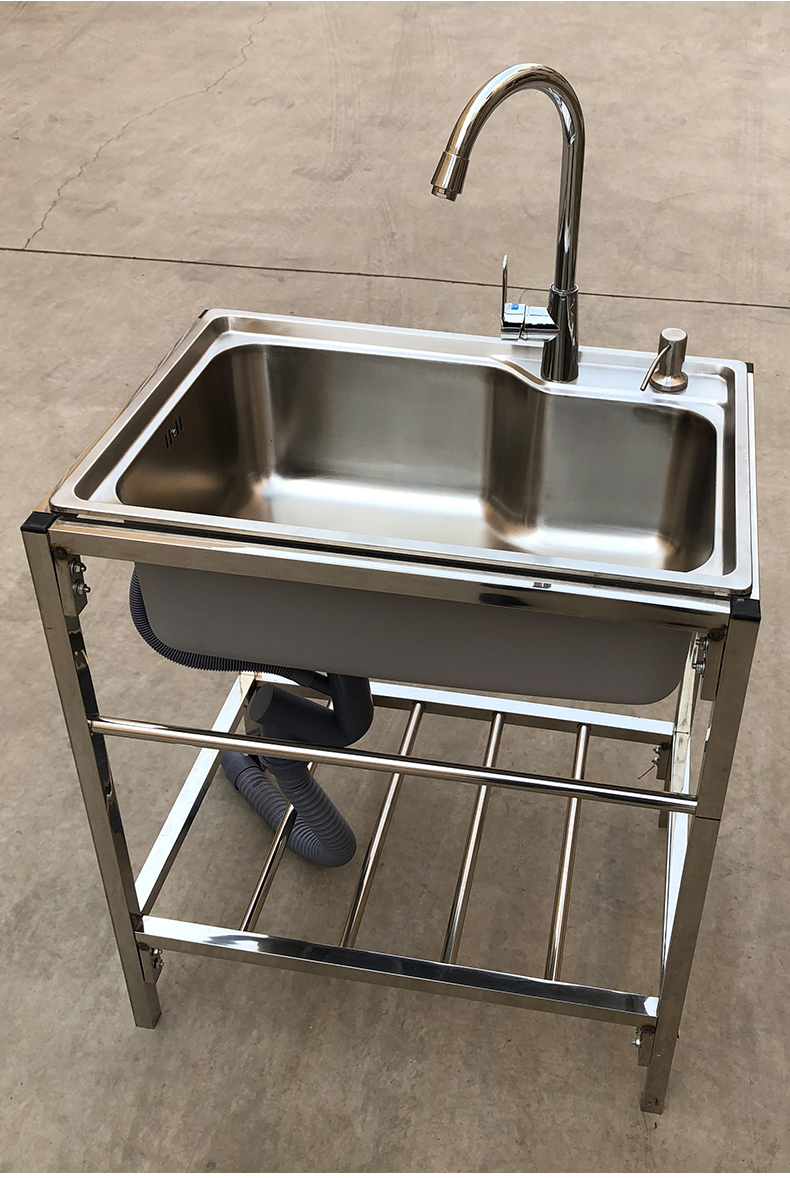 定制定做简易水池家用架子水带支架厨房不锈钢单双洗菜盆洗碗池支架