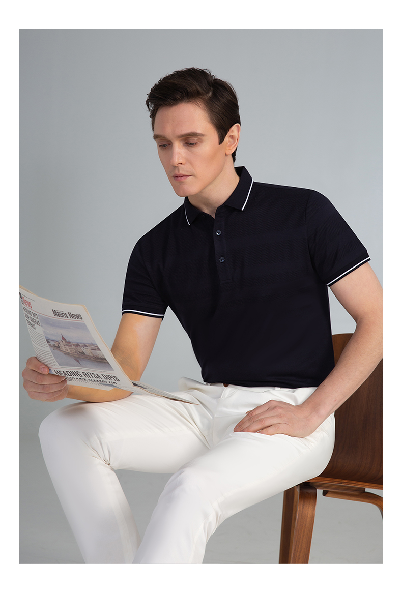 培罗蒙baromon短袖polo衫男夏季新品青年商务休闲纯棉polo衫翻领修身