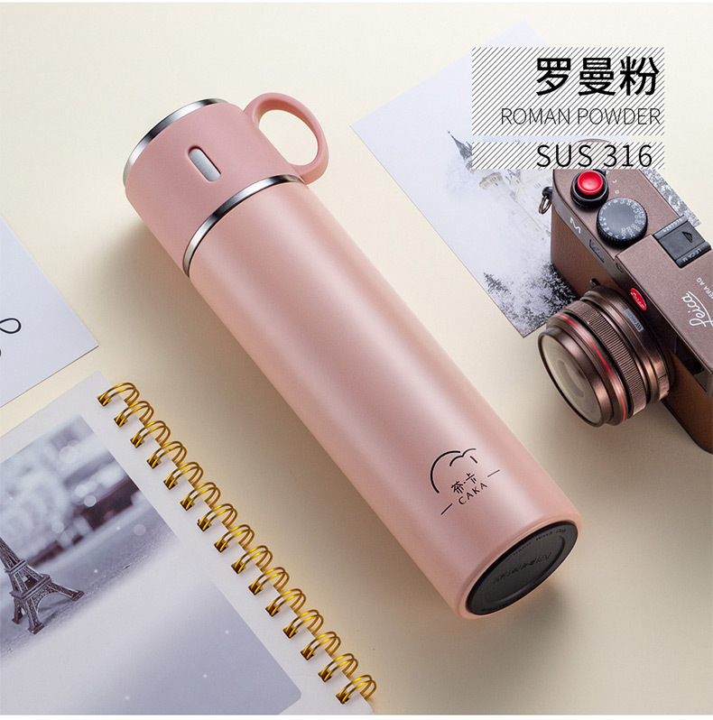 茶卡caka 真空316不锈钢保温杯男女士580ml大容量车载水杯保温壶创意