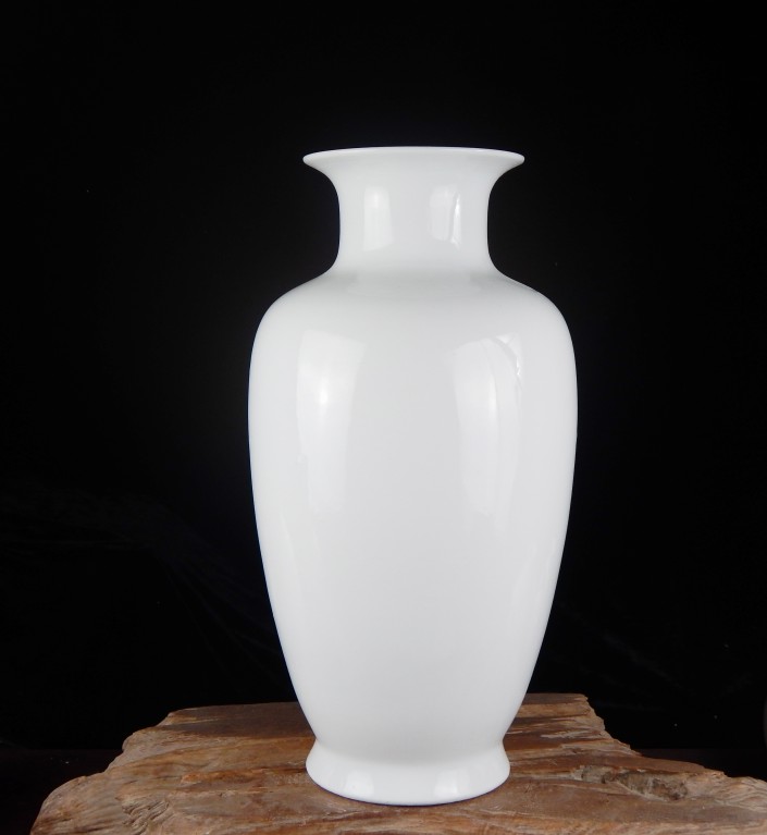 景德镇陶瓷器小花瓶家居装饰客厅摆件纯白插花瓷瓶台面工艺品