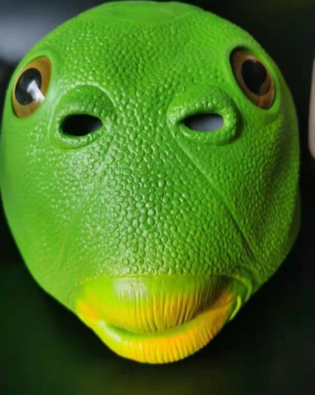 三维工匠抖音粉丝绿头鱼头套绿鱼人绿头怪可爱搞怪皮卡丘反恐精英面具