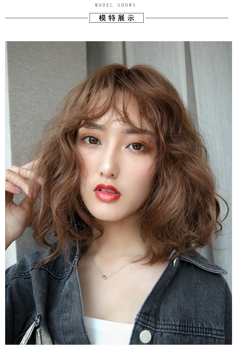 假发女短发短卷发玉米烫bobo韩国波波头可爱网红圆脸泡面卷发套头