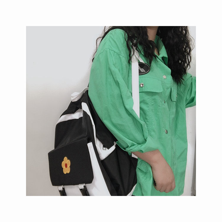 书包女ins风泫雅小花双肩包校园初中生少女日系背包韩版高中学生