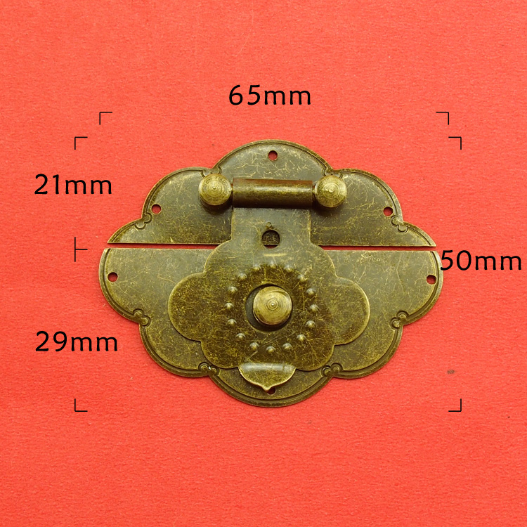 定做 波浪古色锁扣 仿古锁 中式锁头老式小铜锁古董横开挂锁复古锁