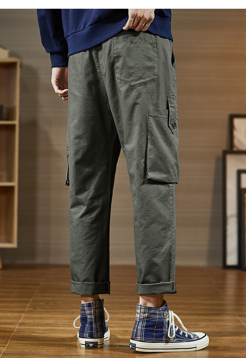 【200元3件】唐狮直筒工装裤男士束脚宽松休闲长裤潮牌裤子男春秋季九