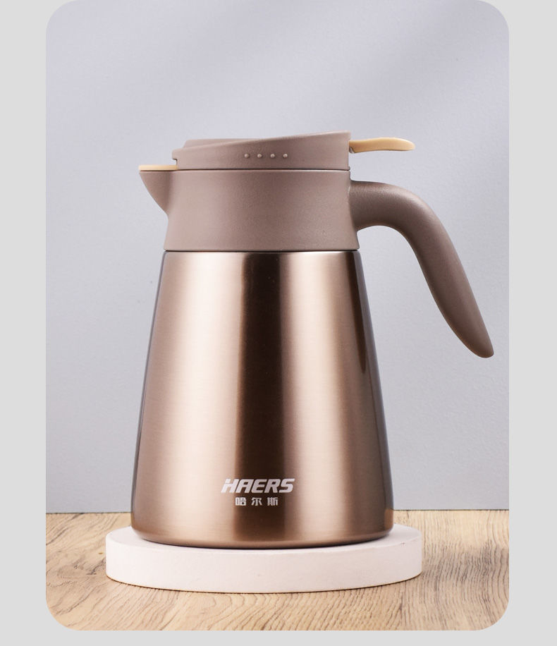 哈尔斯304不锈钢保温家用小容量热水瓶办公室泡茶暖水壶咖啡壶ins1000