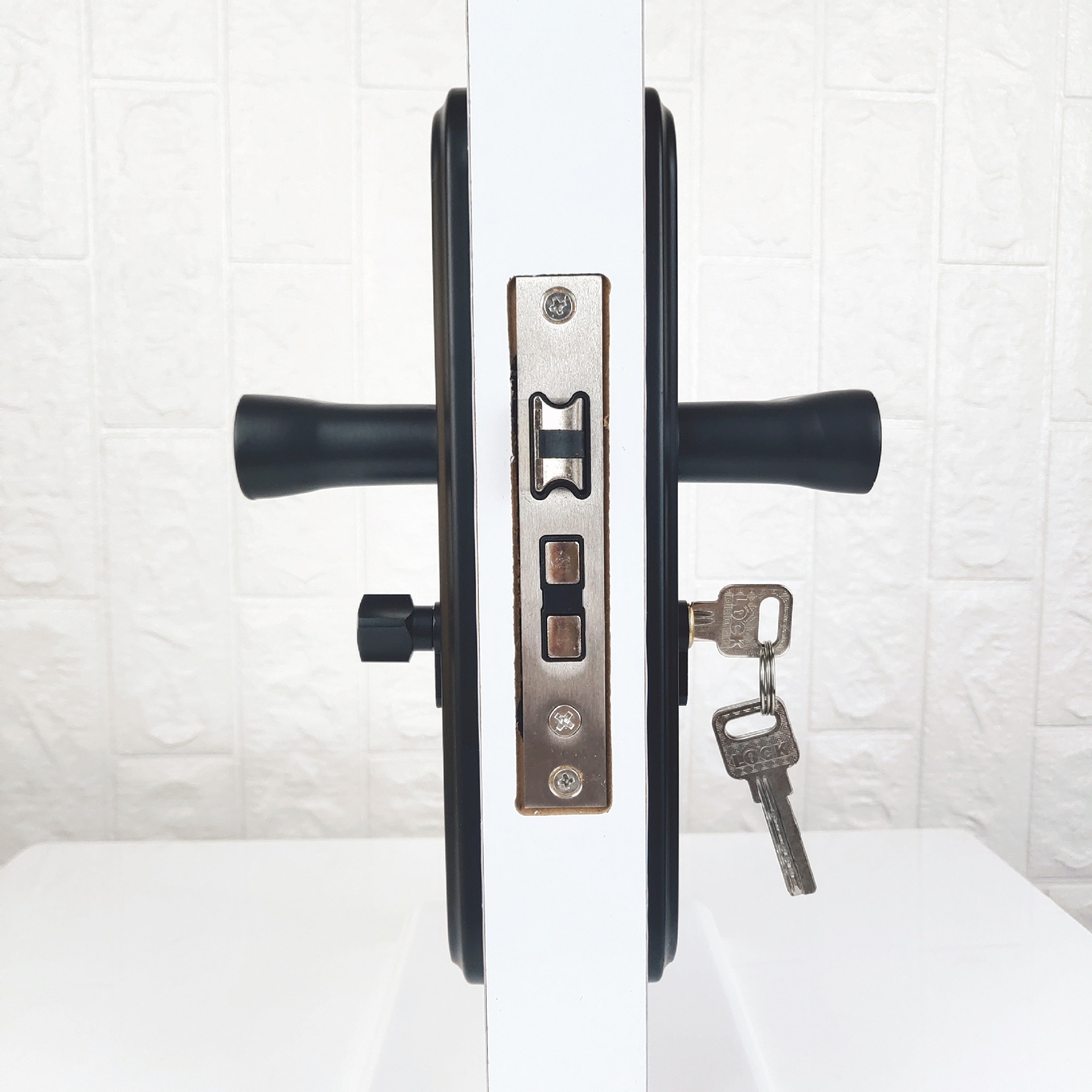 黑色室内木门锁简约卧室法耐房门分体执手锁工程门把手eyz