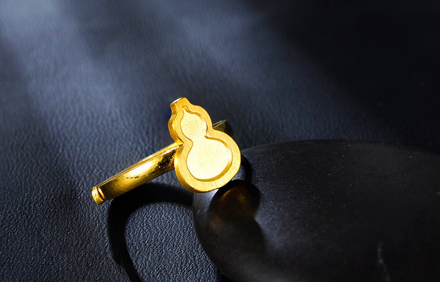 皆是缘黄金戒指缘结福禄宝葫芦求婚生日情人节礼物送女友足金女新款