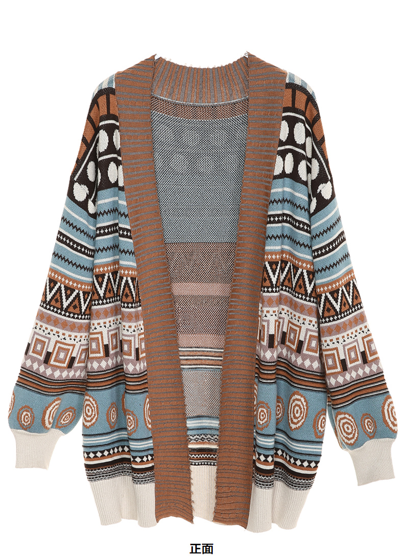 裂帛(liebo)女士针织/毛衣 裂帛2019秋季新款缤纷波西米亚风提花v领