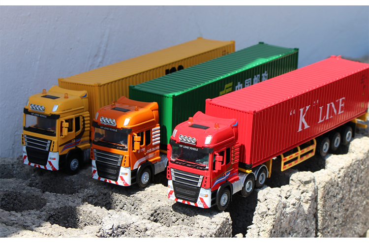 凌速(lnsu)积木85010 精邦1:50合金集装箱货柜车快递车模型大卡车儿童
