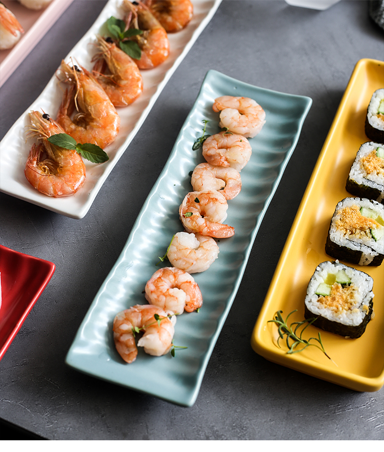 北欧盘子长方形长条盘陶瓷点心盘西餐盘创意小吃日式创意寿司长盘