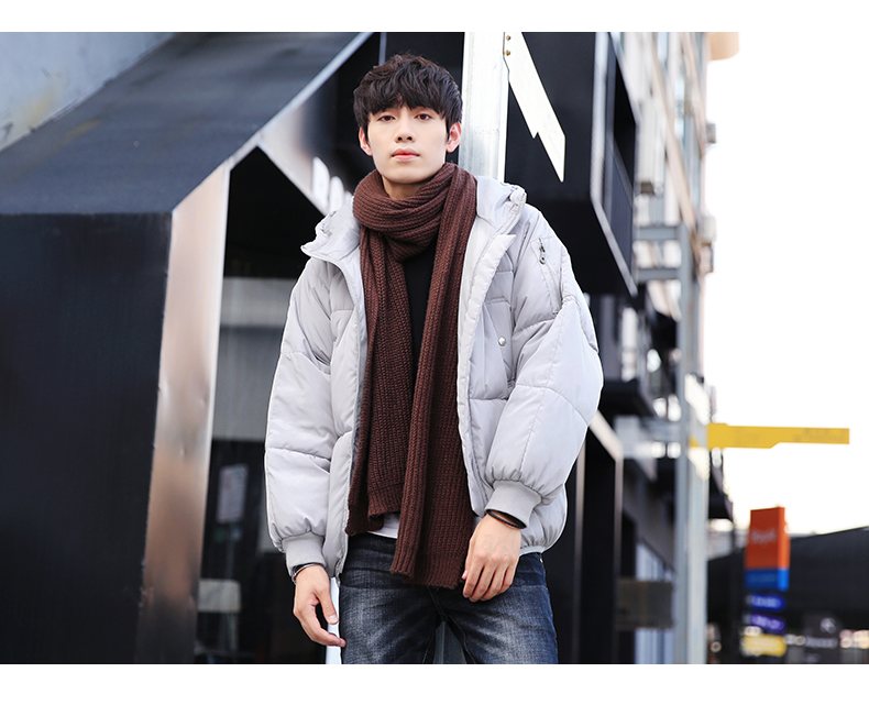 韩路休闲男装棉服2019冬新款棉衣男连帽面包服宽松上衣外套棉袄