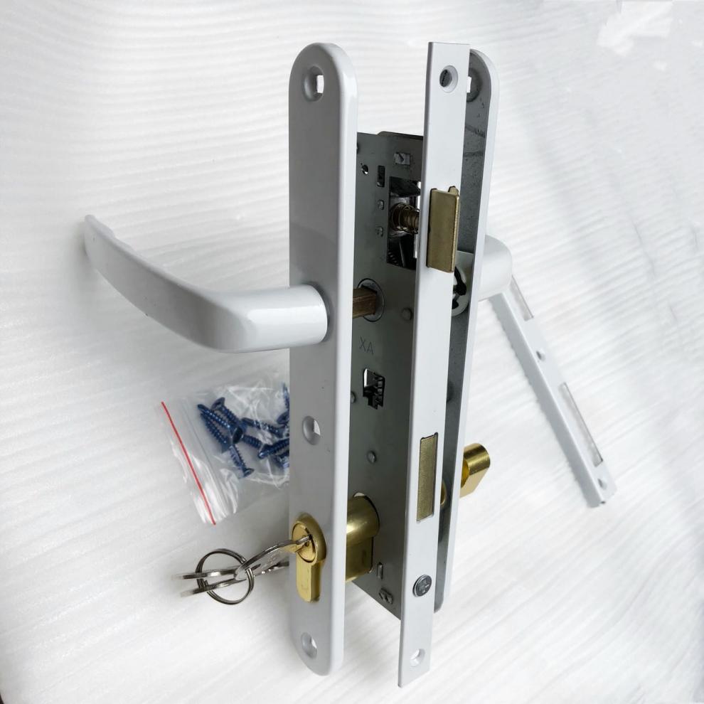 定做牌塑钢平开门锁8525压把锁室内锁老式平开门执手锁
