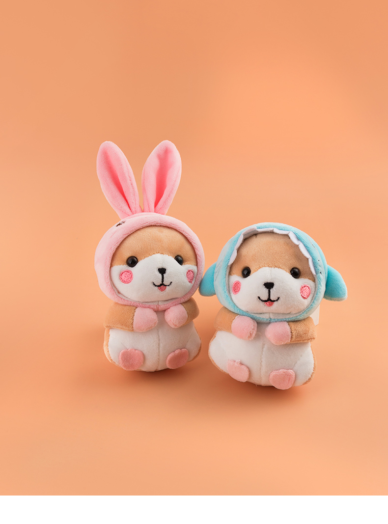 卡通毛绒玩偶公仔钥匙扣挂件情侣一对简约可爱男女包包小挂饰 兔子