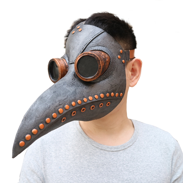 蒸汽鸟嘴 蒸汽朋克中世纪瘟疫鸟嘴防护面罩cos医生乌鸦面具长鸟嘴头套