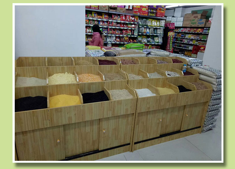 干果货架超市五谷杂粮展示柜盖子木质散装零食粮食架子米柜米粮桶米斗