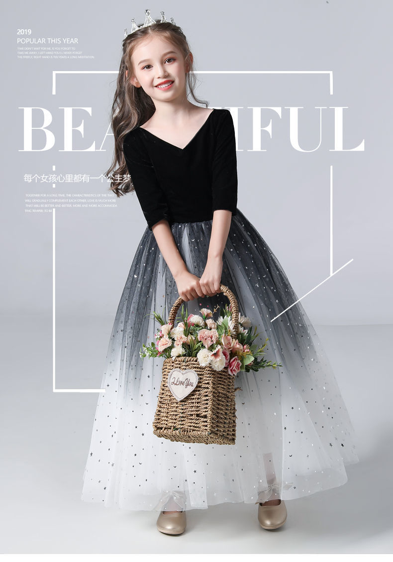 女童公主裙蓬蓬纱儿童婚纱礼服小女孩衣服六一儿童节穿的裙子洋气