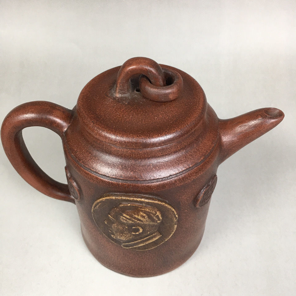 宜兴文革伟人壶名家落款老一厂六七十年代紫砂壶原矿紫泥家用收藏 顾