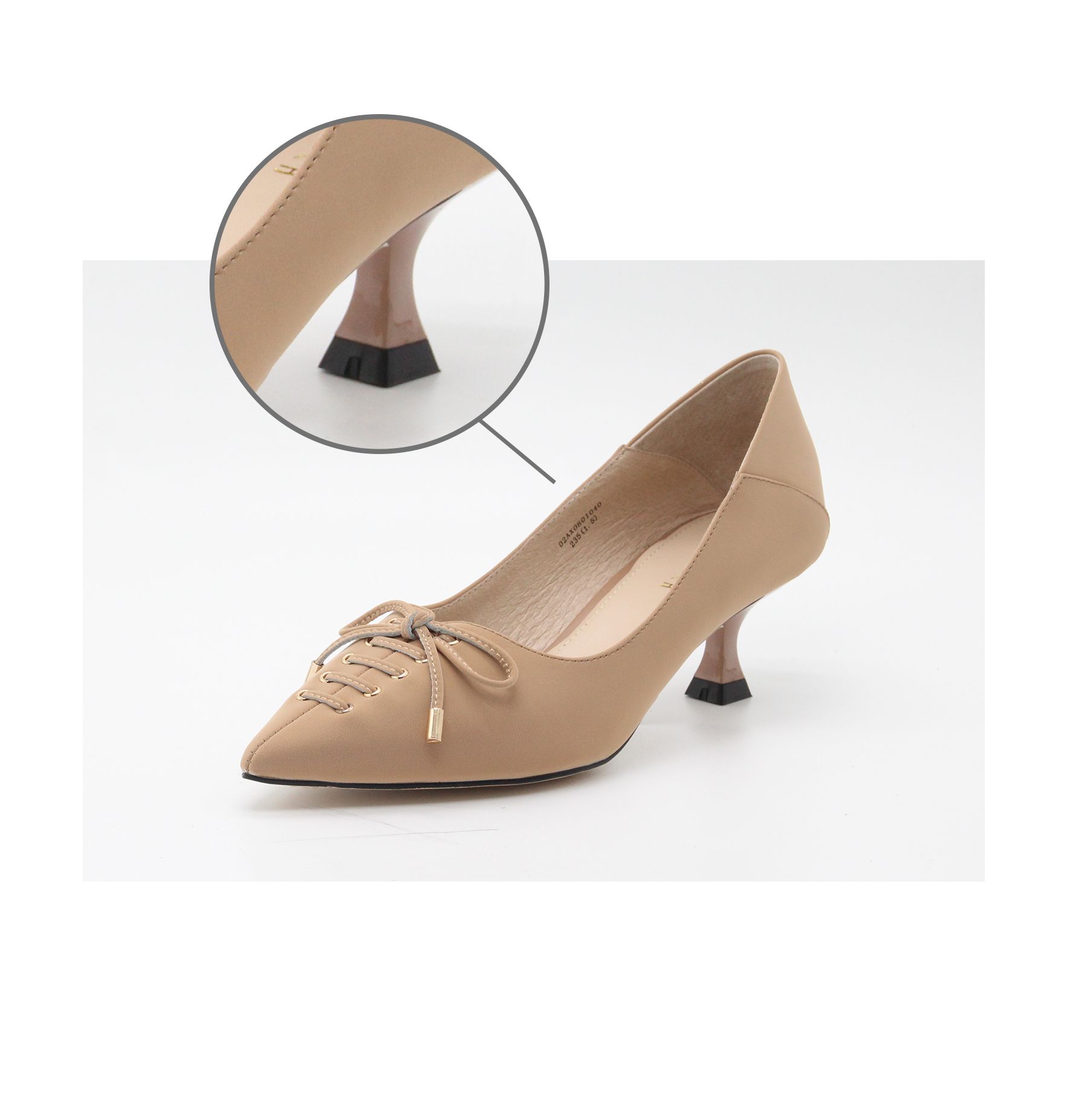 rebacca瑞贝卡女鞋2020春款通勤正装羊皮革细矮跟女鞋r02ax0801