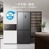 美菱MELNG 460升十字对开门多门家用大容量60cm超薄平嵌入一级风冷无霜政府补贴 BCD-460WP9CX典雅灰