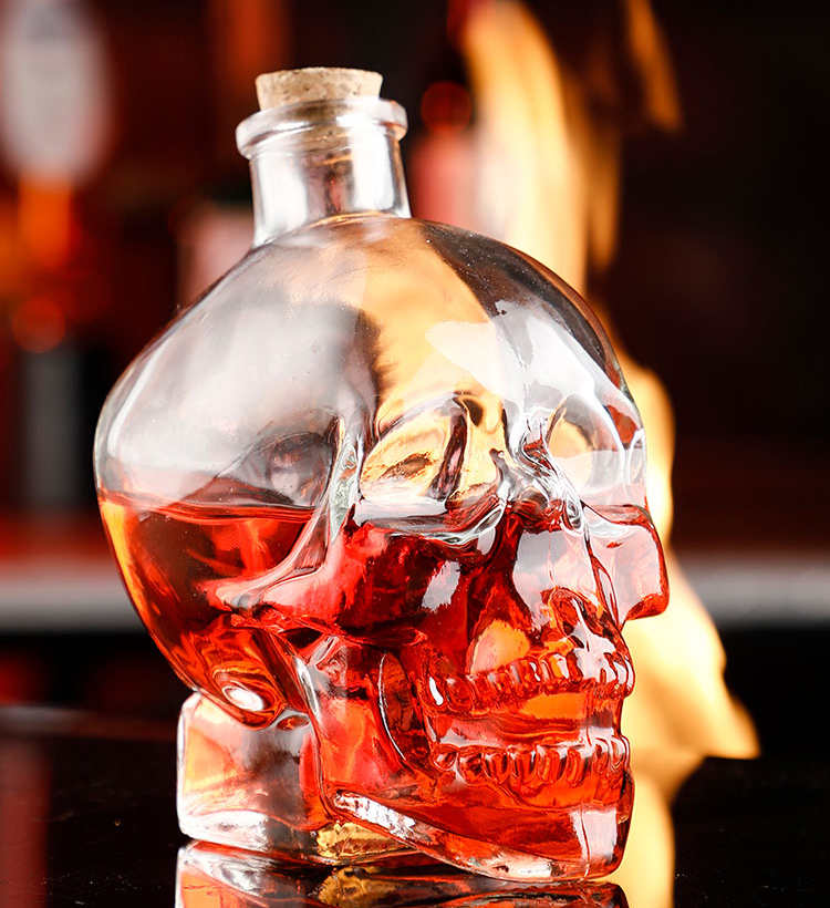 三维工匠家居器皿 三维工匠骷髅头酒瓶 创意醒酒分酒器酒具玻璃洋酒杯