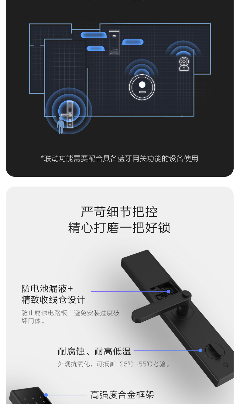 小米米家指纹锁智能锁青春版 指纹密码锁家用防盗电子锁nfc远程开