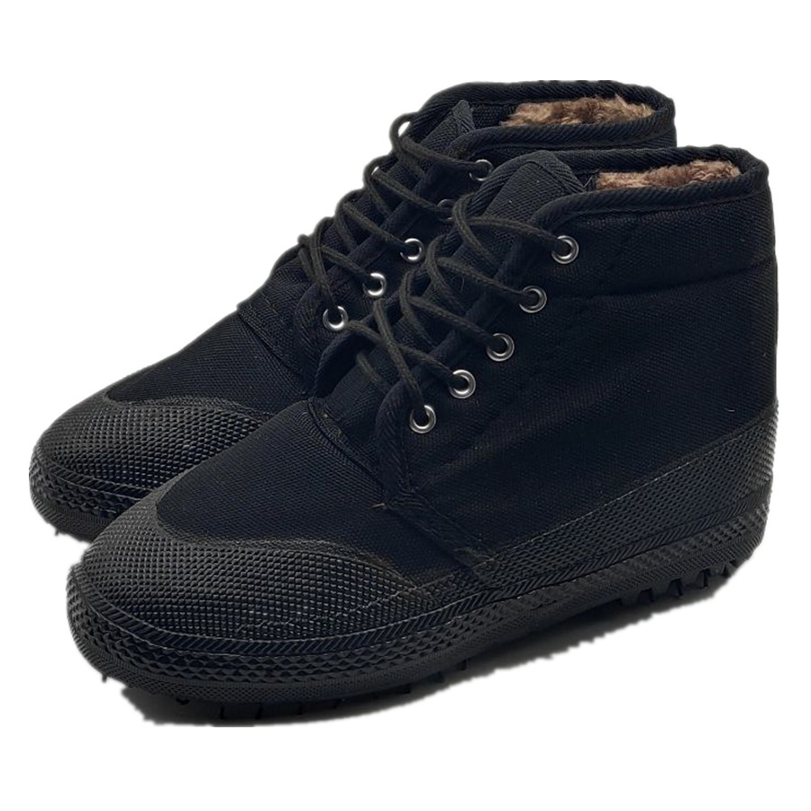 加绒07迷彩解放劳保棉鞋男冷库工地防水高帮黑色棉胶鞋加大4648码闪潮