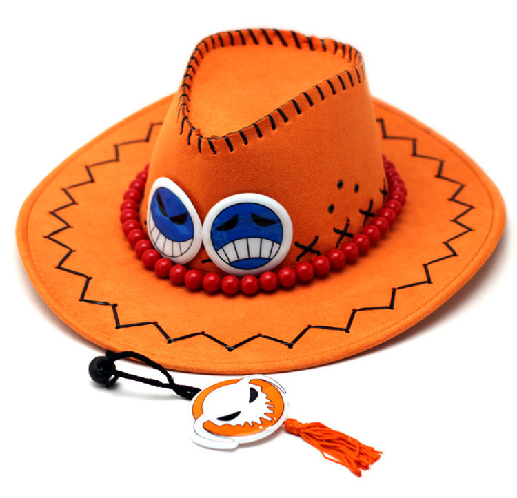 海贼王艾斯帽子大檐遮阳太阳帽艾斯cosplay道具个性动漫帽子
