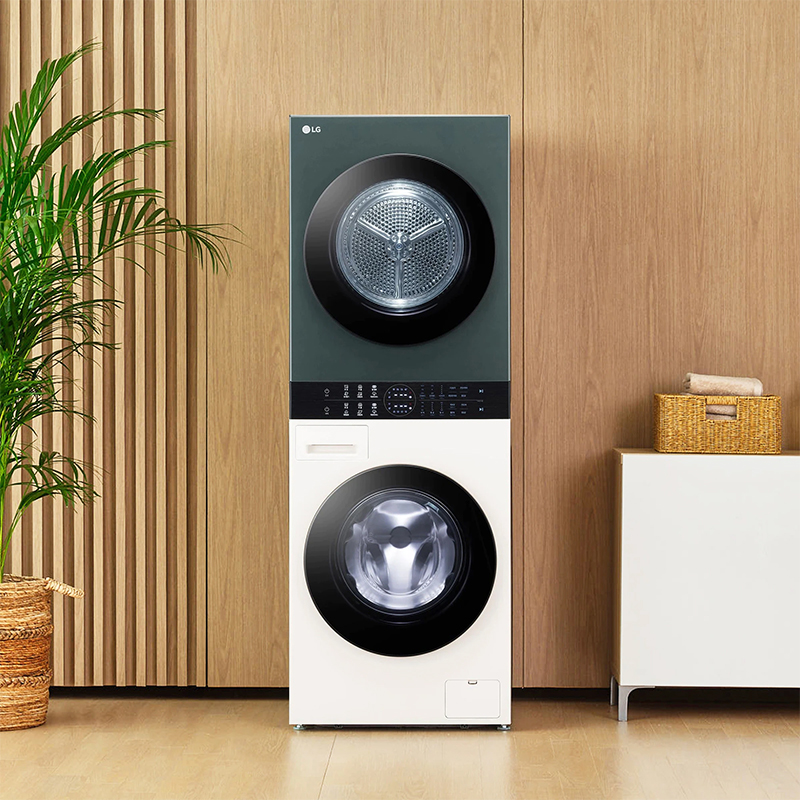 LG FN231QH 13+10kg原装进口 墨玉绿+玉石白 拼色 智能联动 mini双塔洗烘干一体机