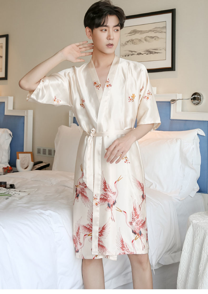 睡袍女夏性感吊带睡裙浴袍睡袍冰丝真丝睡衣女薄款两件套家居服春