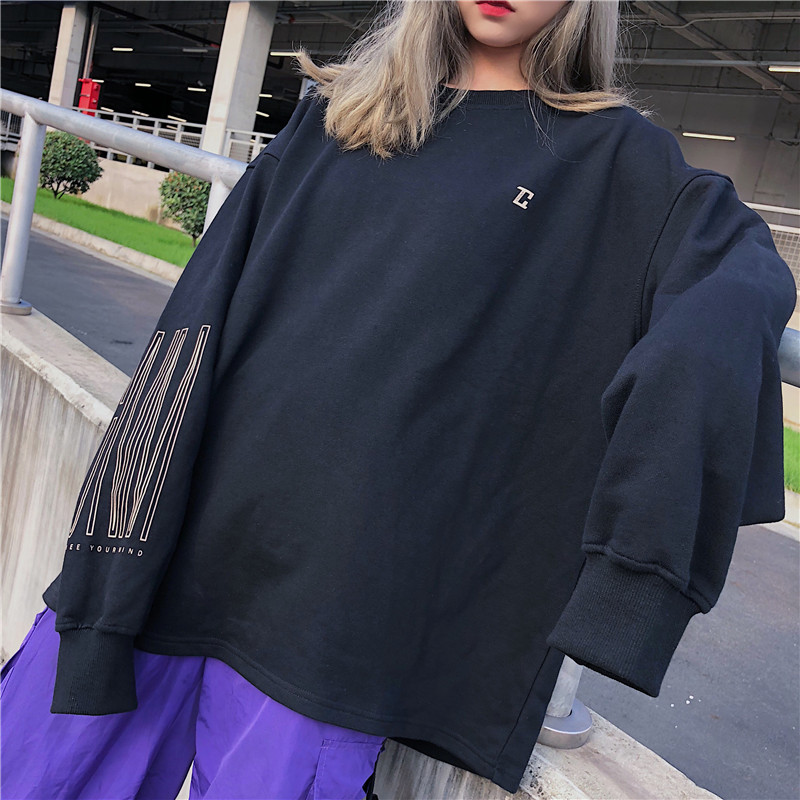 vetiver长袖卫衣女士潮ins宽松韩版春秋薄款2019新款bf慵懒风外套