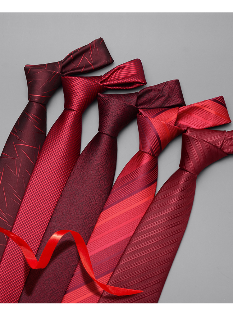 祥世恒吉红色领带男正装时尚男士结婚新郎婚礼轻奢韩版潮流西装手打