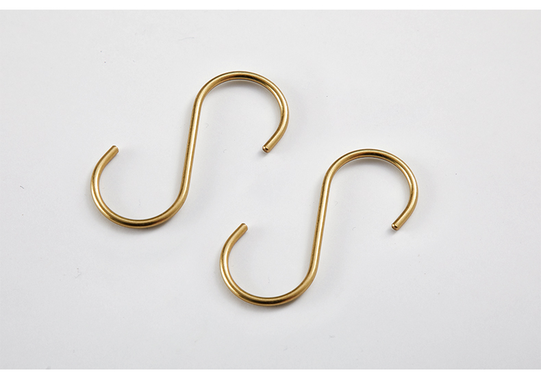 定制铜s勾毛巾架配件金色挂钩简约双头勾5个装厨房挂杆勾5个s勾