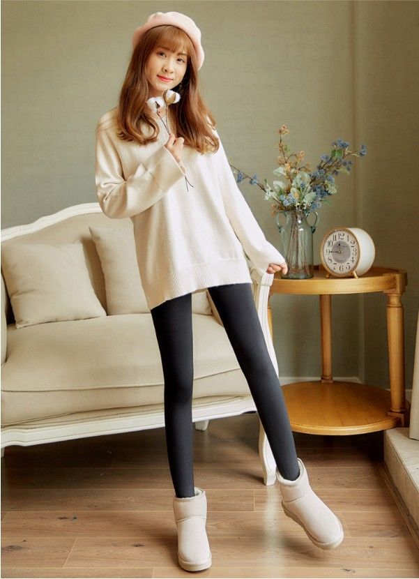 haoyi秋冬季光腿肤色神器加绒特厚女打底裤修身显瘦大码小脚踩脚一体