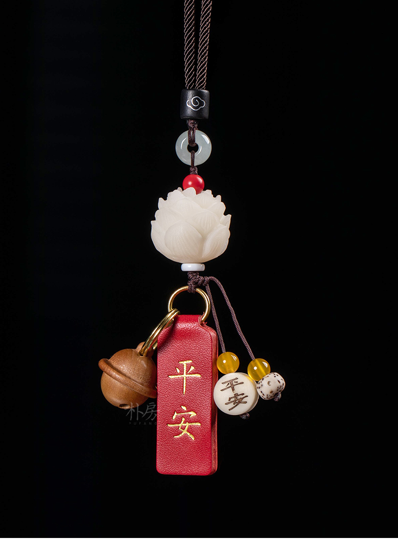 汽车挂件网红车内吊饰菩提根莲花后视镜挂饰创意男女保平安符吊坠平安