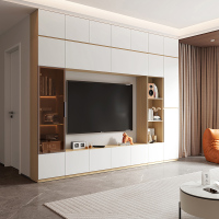 全友家私家居简约落地电视柜背景墙组合客厅家用小户型轻奢