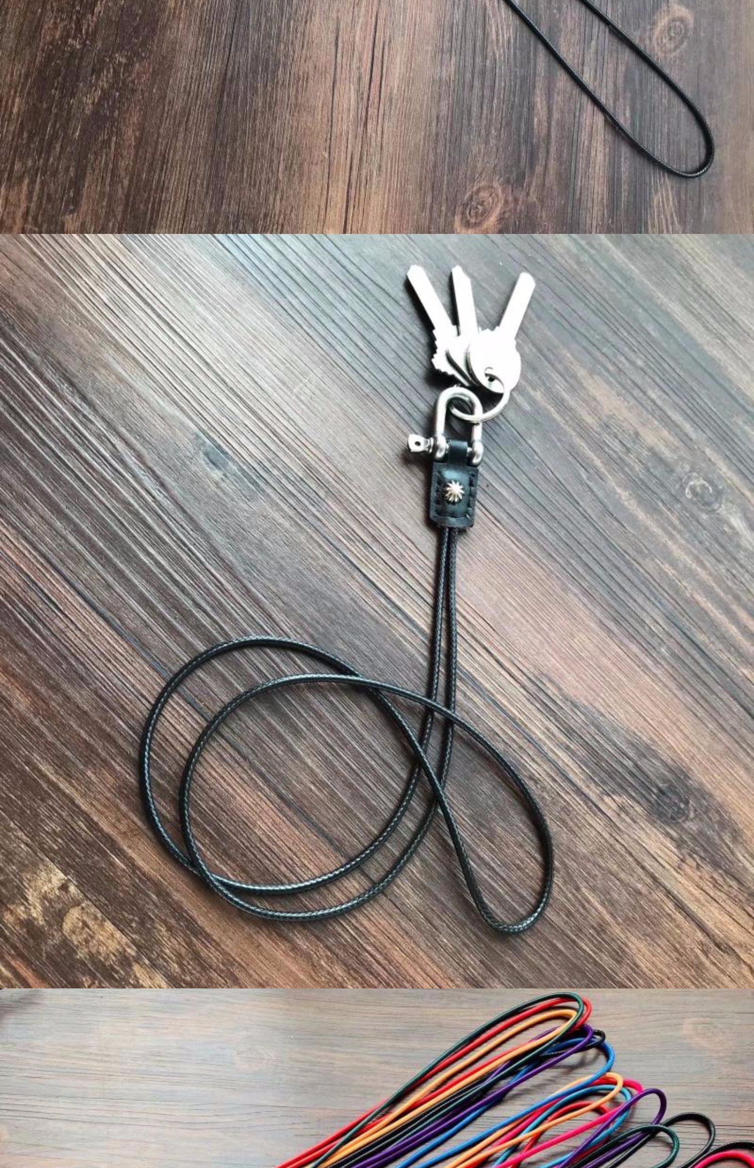 new lake手工钥匙扣防丢长挂绳钥匙链车用钥匙圈挂件长款挂脖钥匙绳链