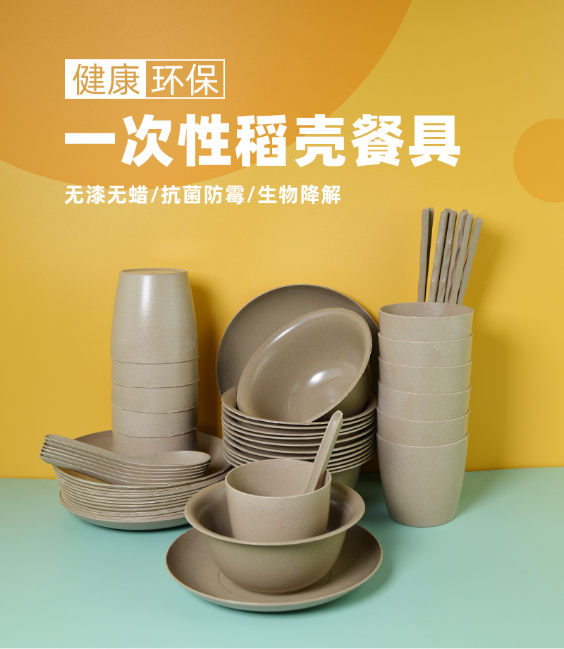 敬平(jing ping)一次性用品 一次性餐具碗筷杯勺四件套三件套组合装