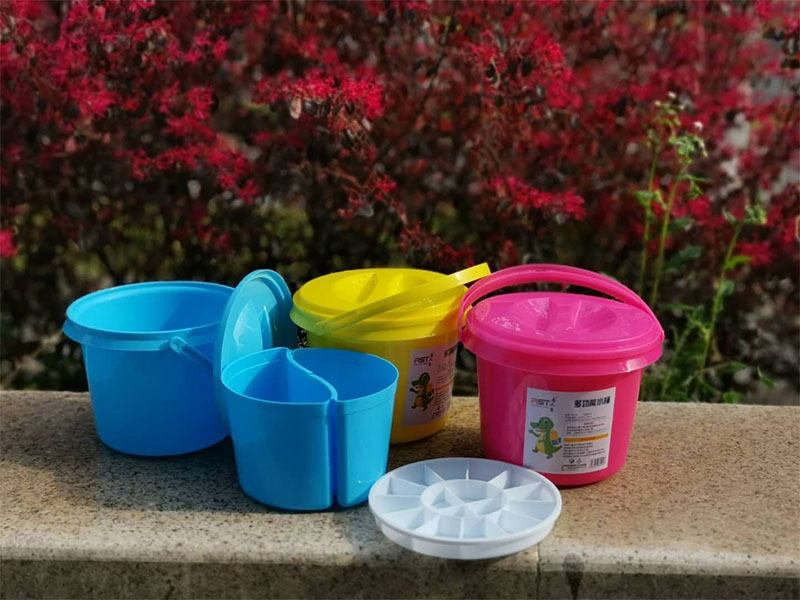 希杰狮王多功能颜料水桶水彩桶 水粉画桶水粉颜料洗笔桶洗笔筒调色盘