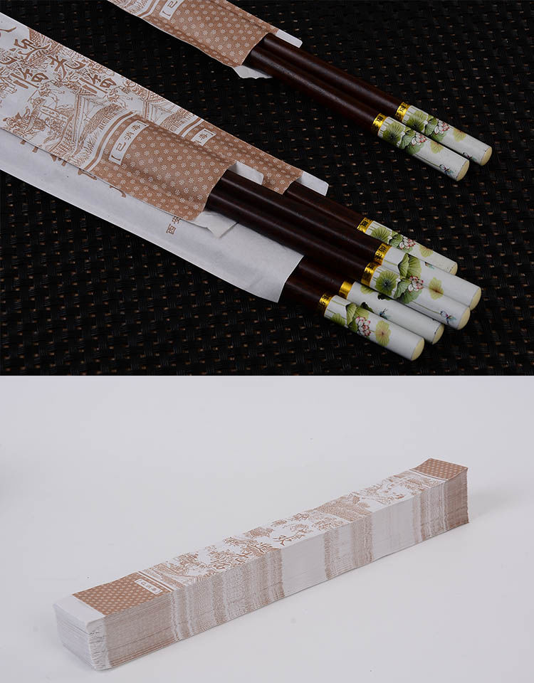 一次性纸筷套清明上河图筷套优质筷子包装纸袋饭店酒店3000只