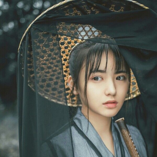 古风斗笠帽cos怜怜古装汉服影视道具侠女风幕离遮容面纱夏季防独斗笠