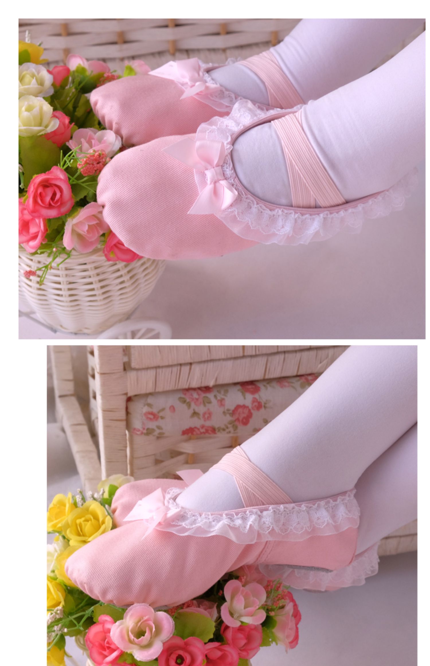 儿童舞蹈鞋女童芭蕾舞鞋软底练功鞋猫爪鞋宝宝跳舞鞋表演鞋拉丁鞋粉色