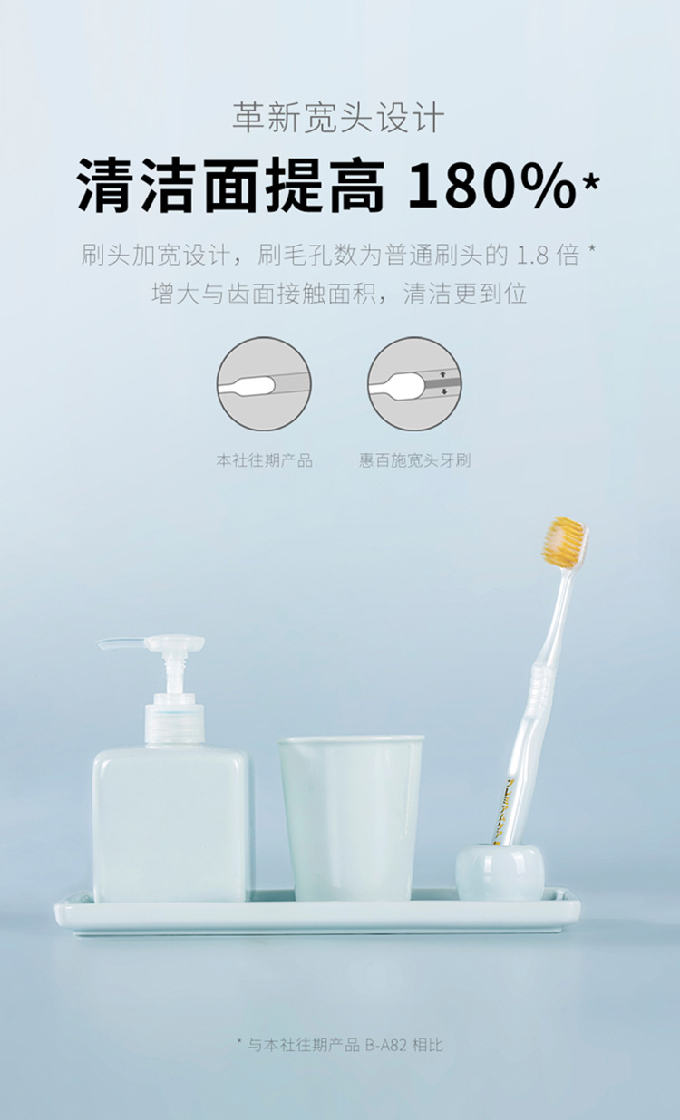 日本 EBISU 惠百施 成人牙刷61號6排48簇毛超軟毛寬幅深層清潔牙刷顏色隨機 1pcs