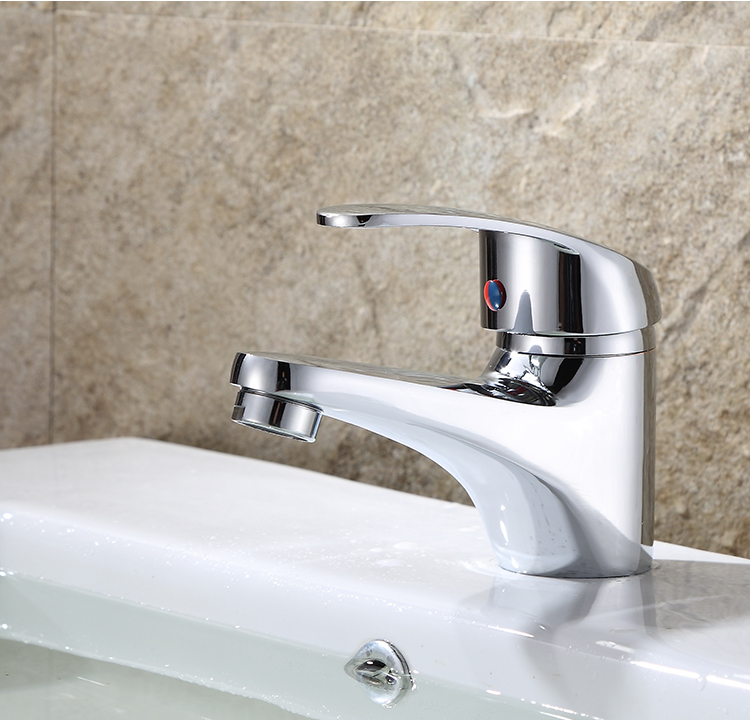 洗脸盆单孔冷热水龙头 304弯嘴单冷 60cm软管1根